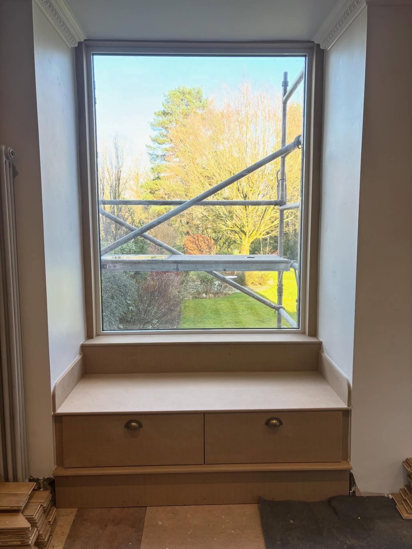 Bespoke MDF window seat with drawers